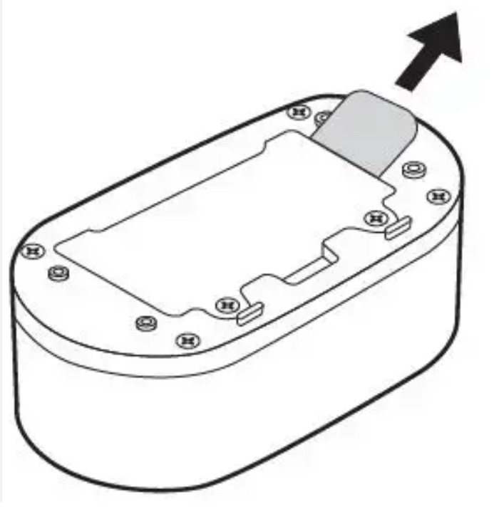 Step 1: Remove battery pull tab on Perfluo water leak detector